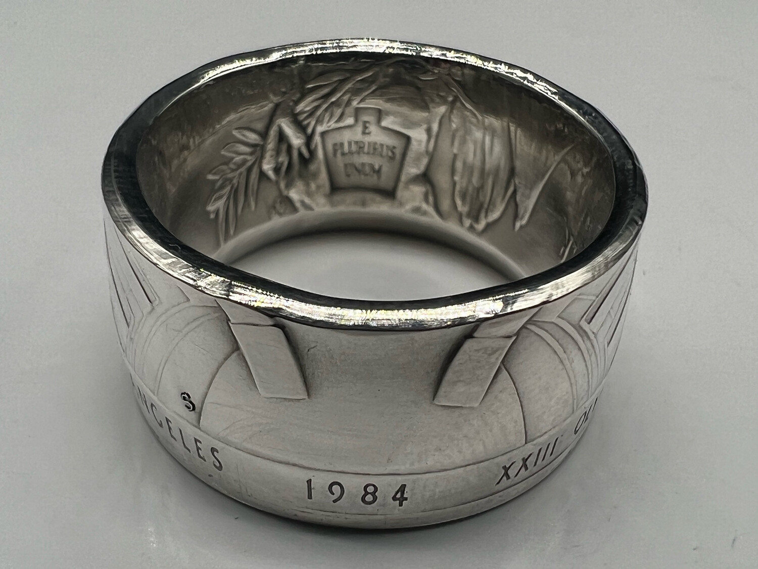 1984 Olympiad Dollar 90% Silver Coin Ring