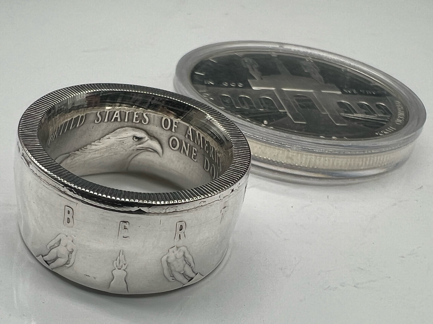 1984 Olympiad Dollar 90% Silver Coin Ring