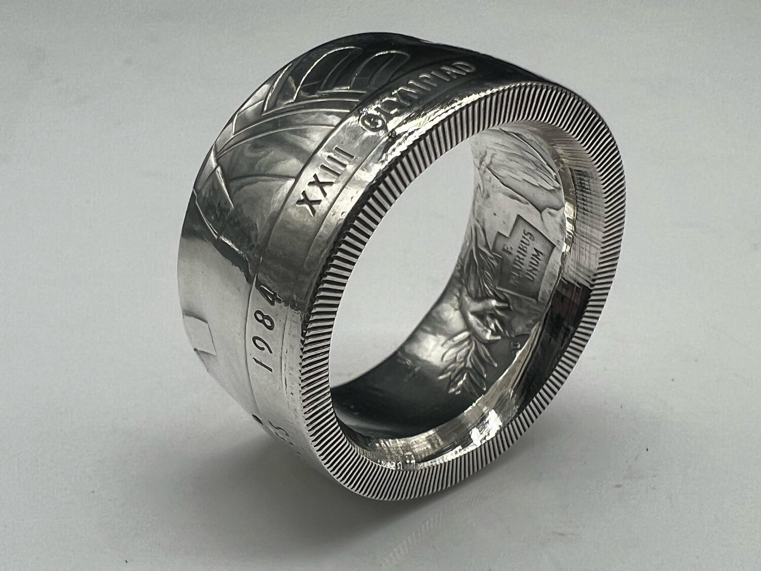 1984 Olympiad Dollar 90% Silver Coin Ring
