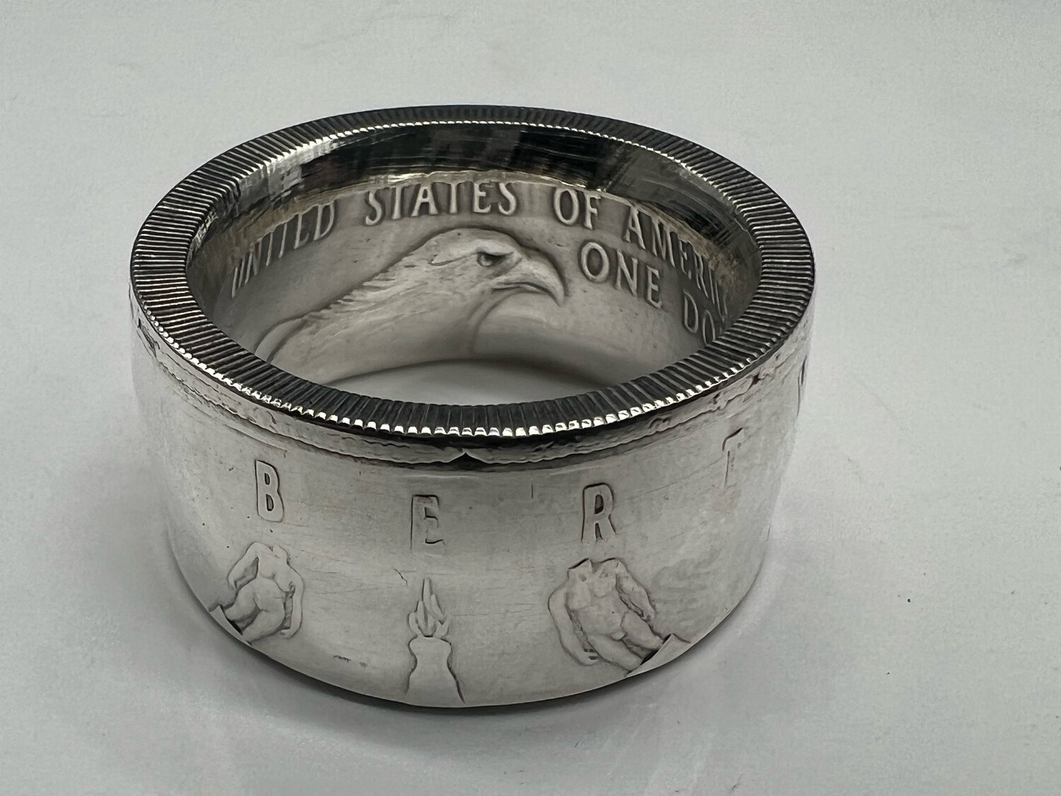 1984 Olympiad Dollar 90% Silver Coin Ring