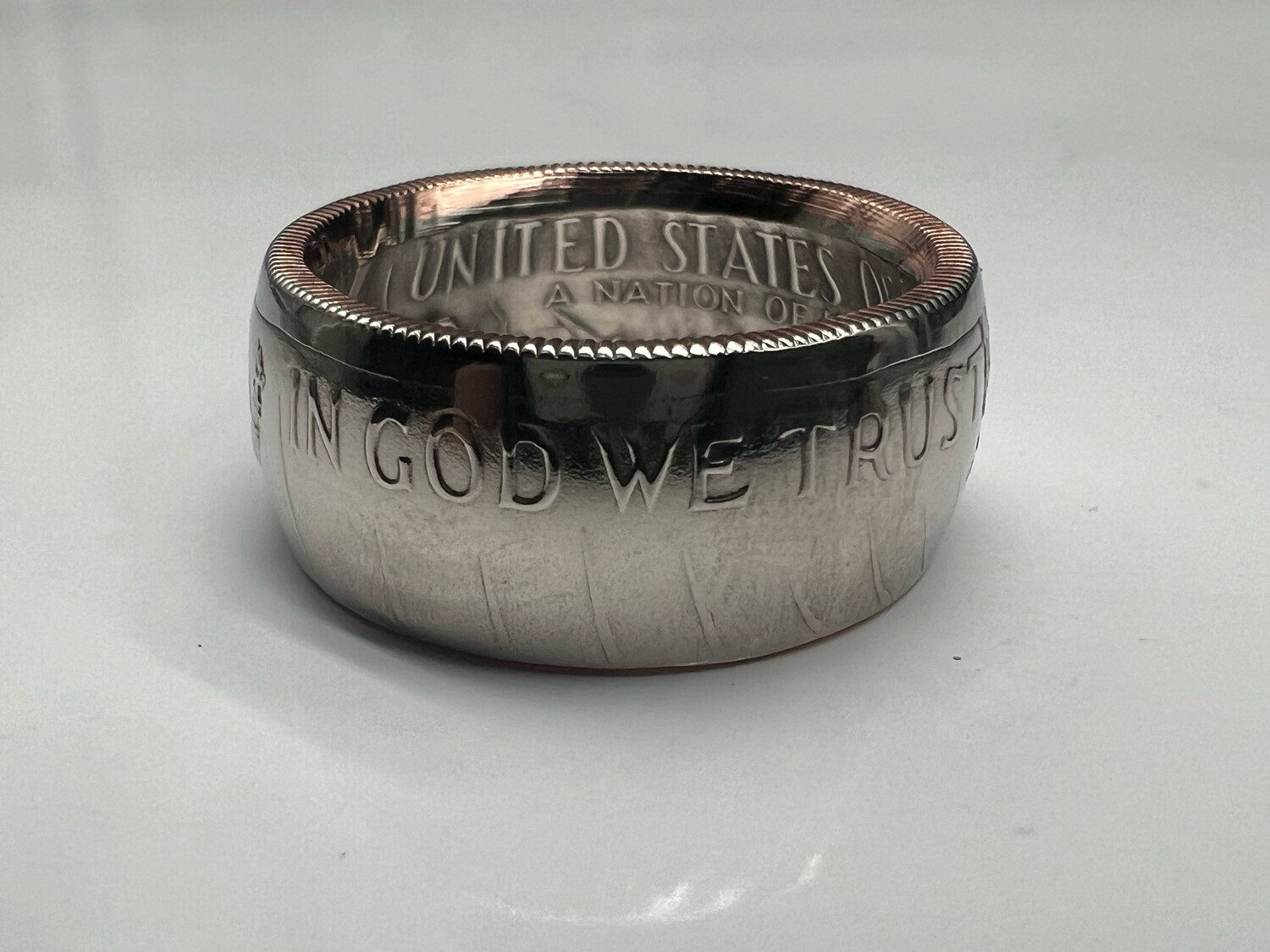 1986 Half Dollar Copper Clad Coin Ring