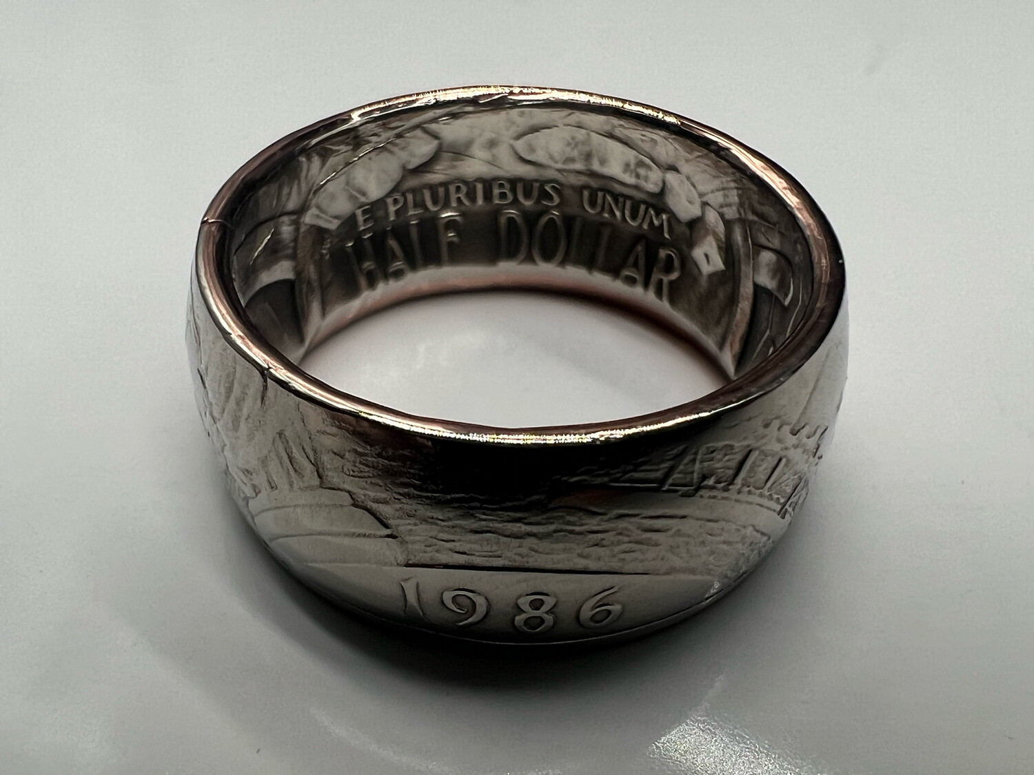 1986 Half Dollar Copper Clad Coin Ring
