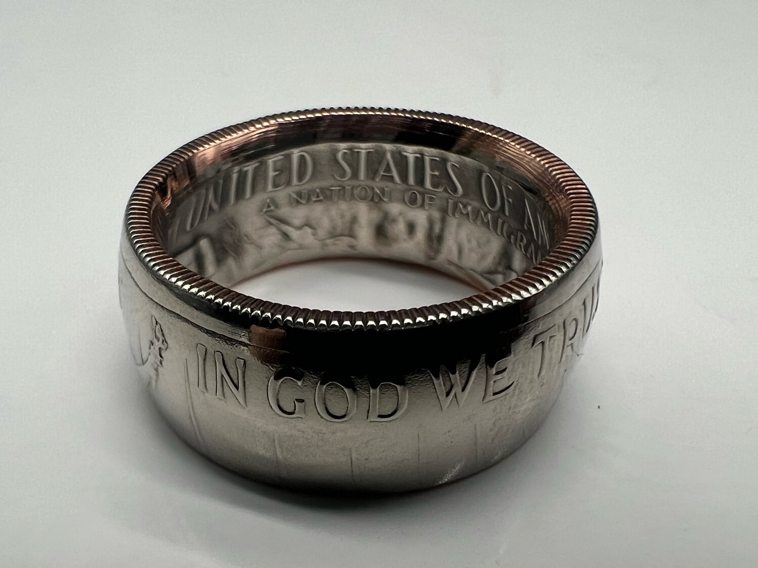 1986 Half Dollar Copper Clad Coin Ring