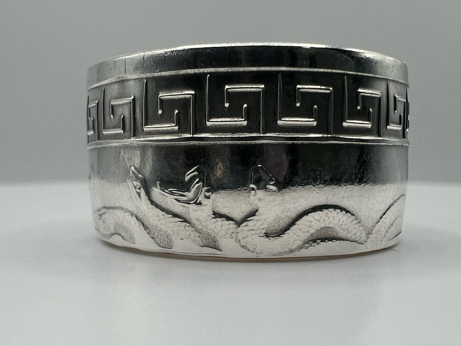 Medusa Fine Silver Coin Ring