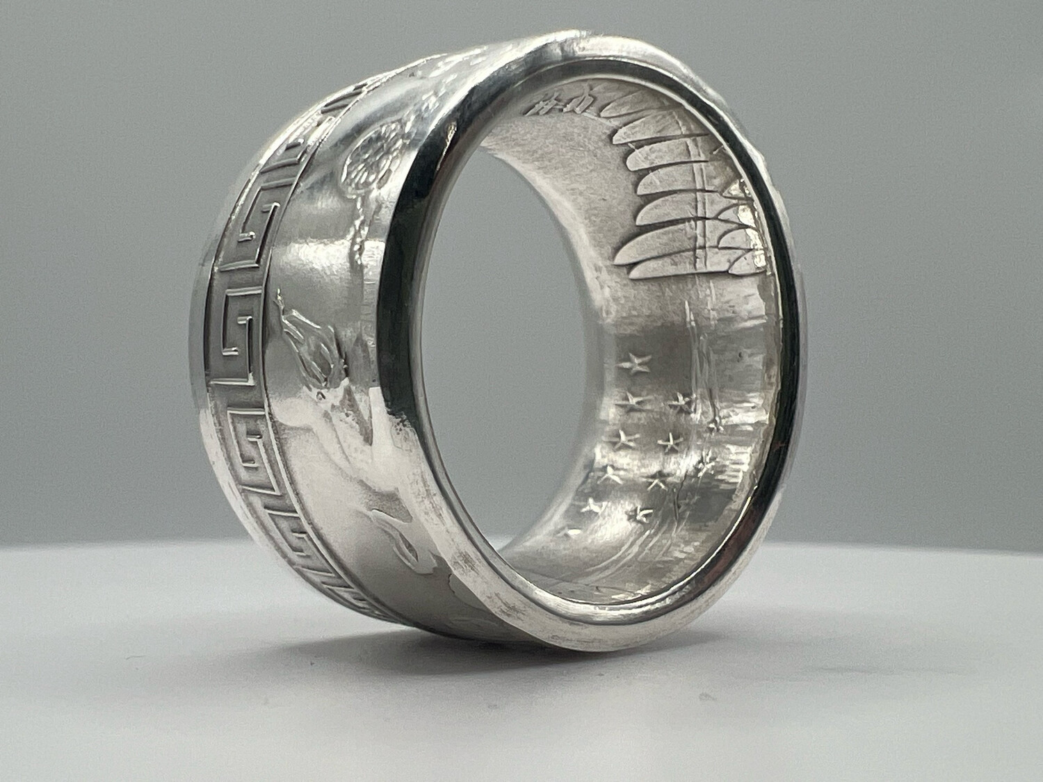 Medusa Fine Silver Coin Ring