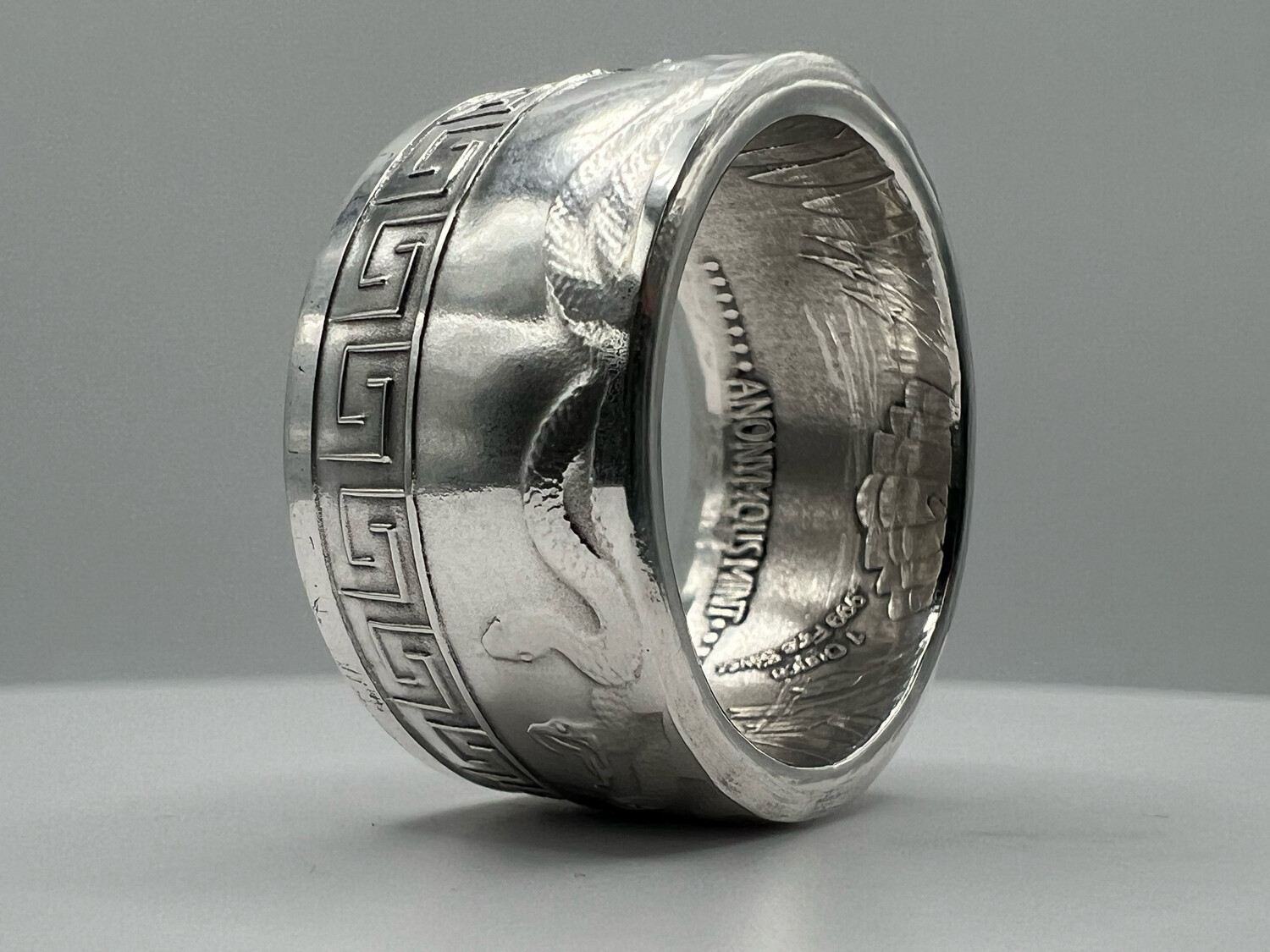 Medusa Fine Silver Coin Ring