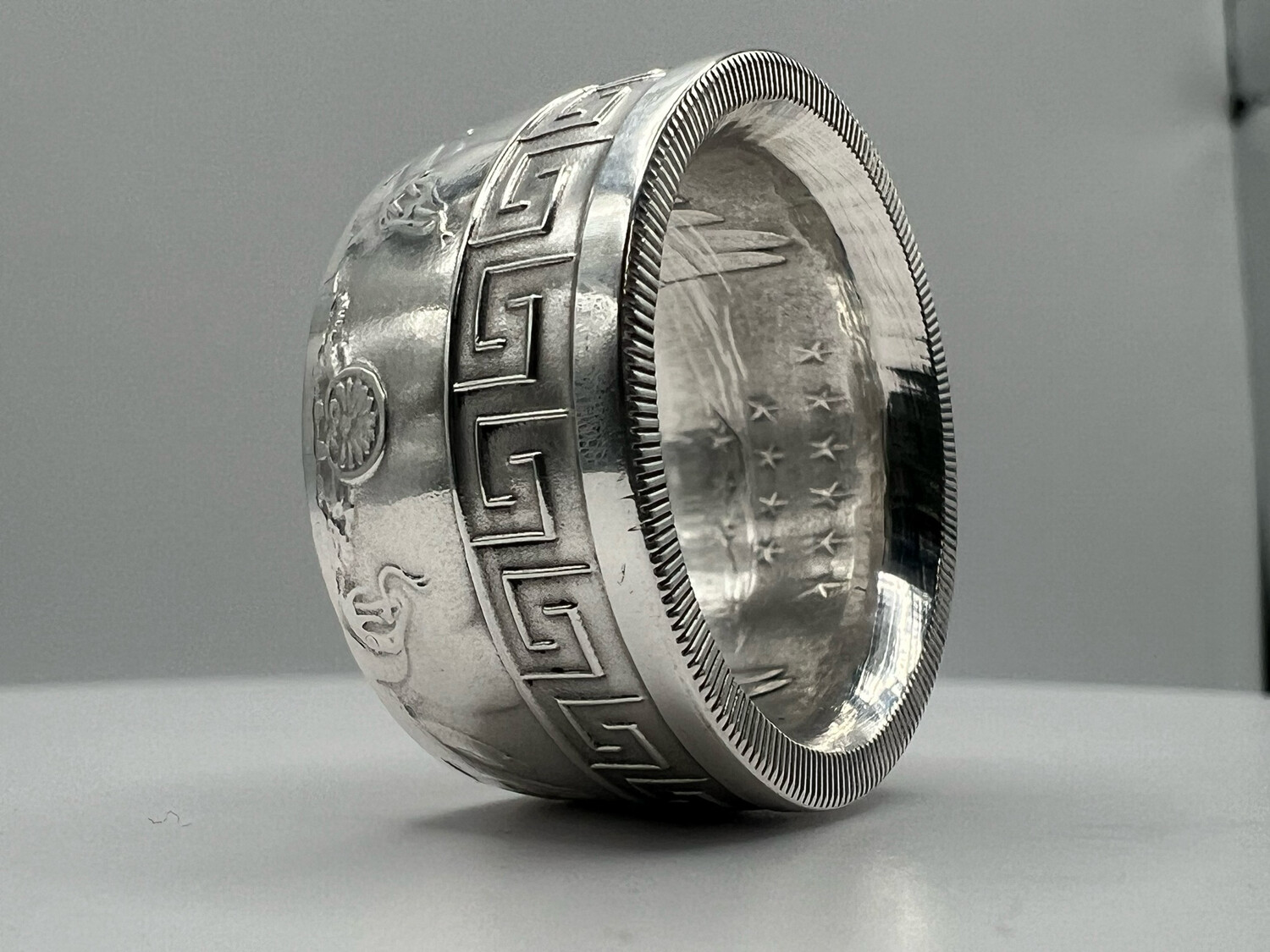 Medusa Fine Silver Coin Ring