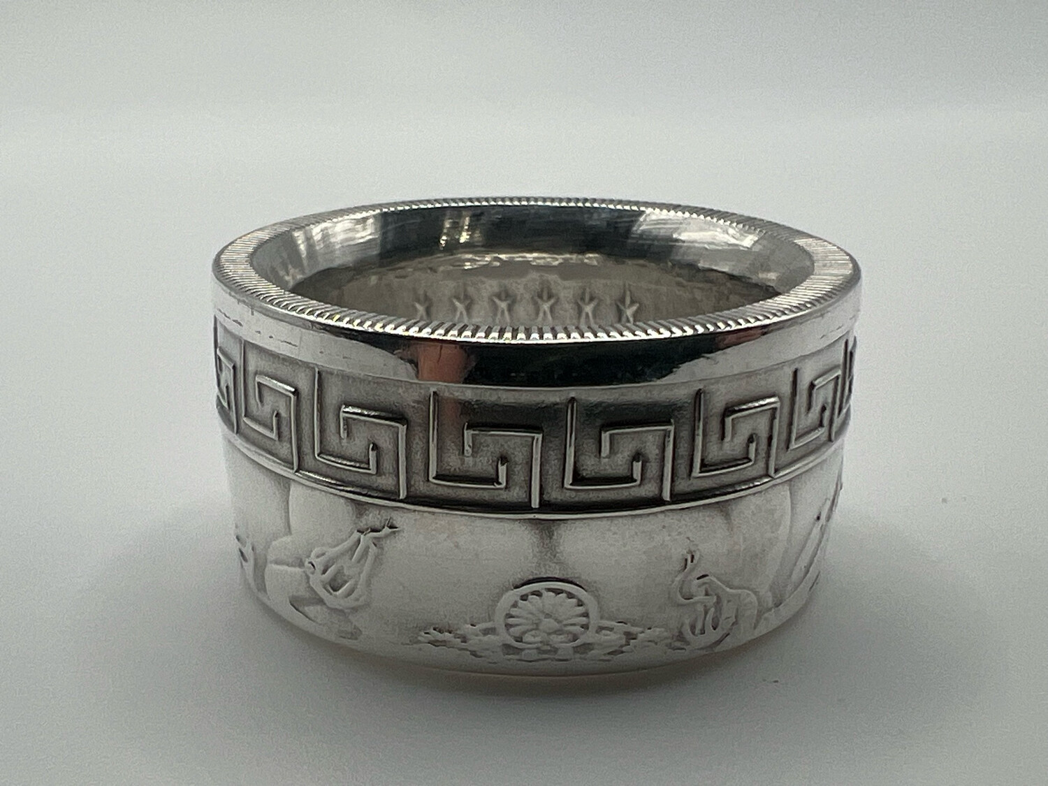 Medusa Fine Silver Coin Ring