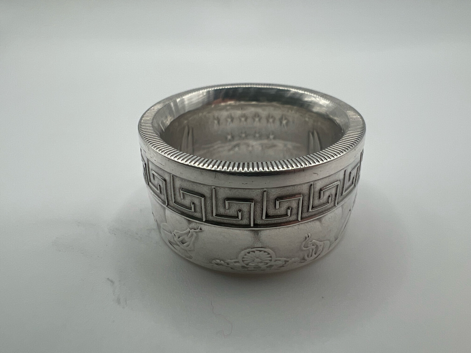 Medusa Fine Silver Coin Ring
