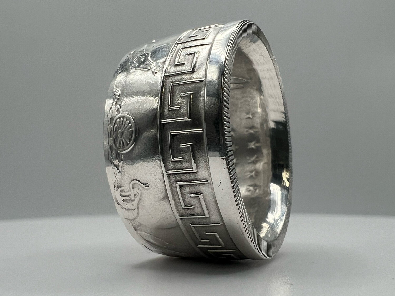 Medusa Fine Silver Coin Ring