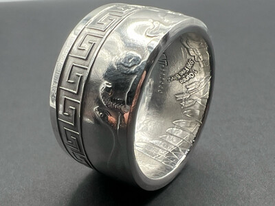 Medusa Fine Silver Coin Ring