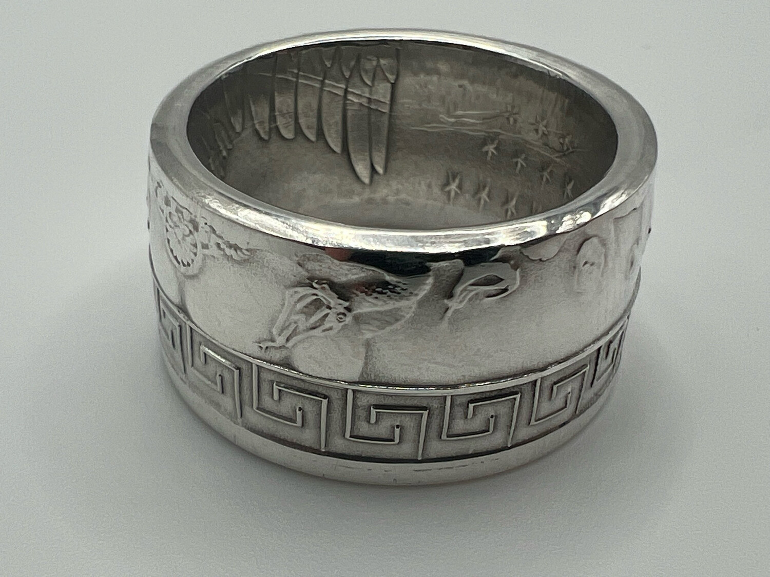 Medusa Fine Silver Coin Ring