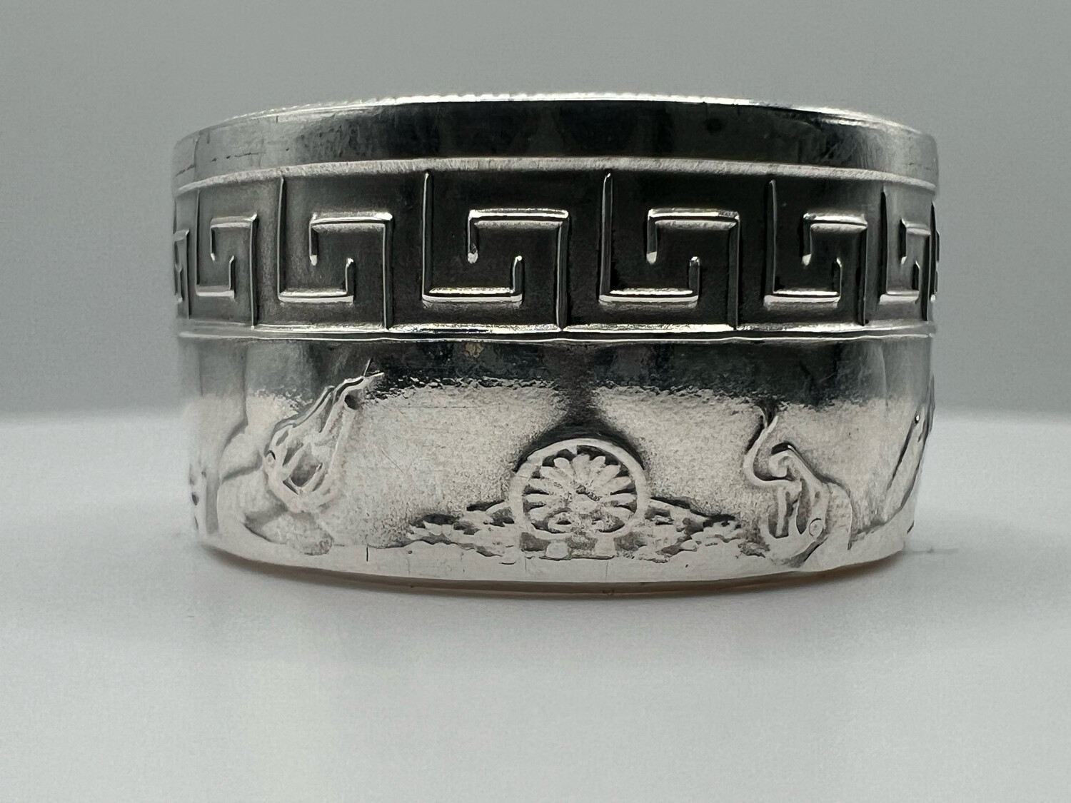 Medusa Fine Silver Coin Ring