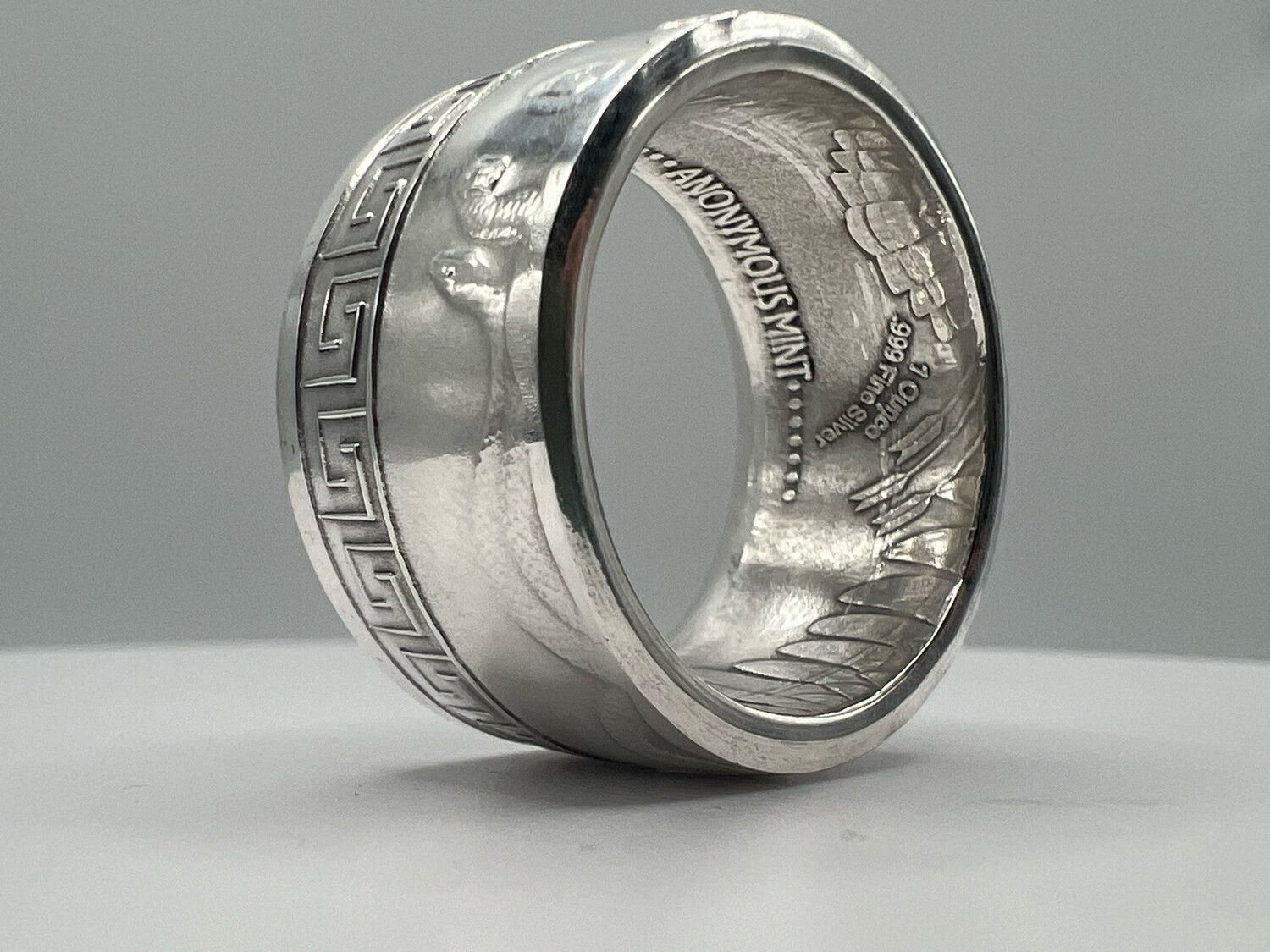 Medusa Fine Silver Coin Ring