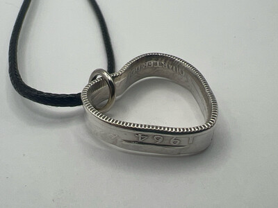 Silver Quarter Heart Necklace