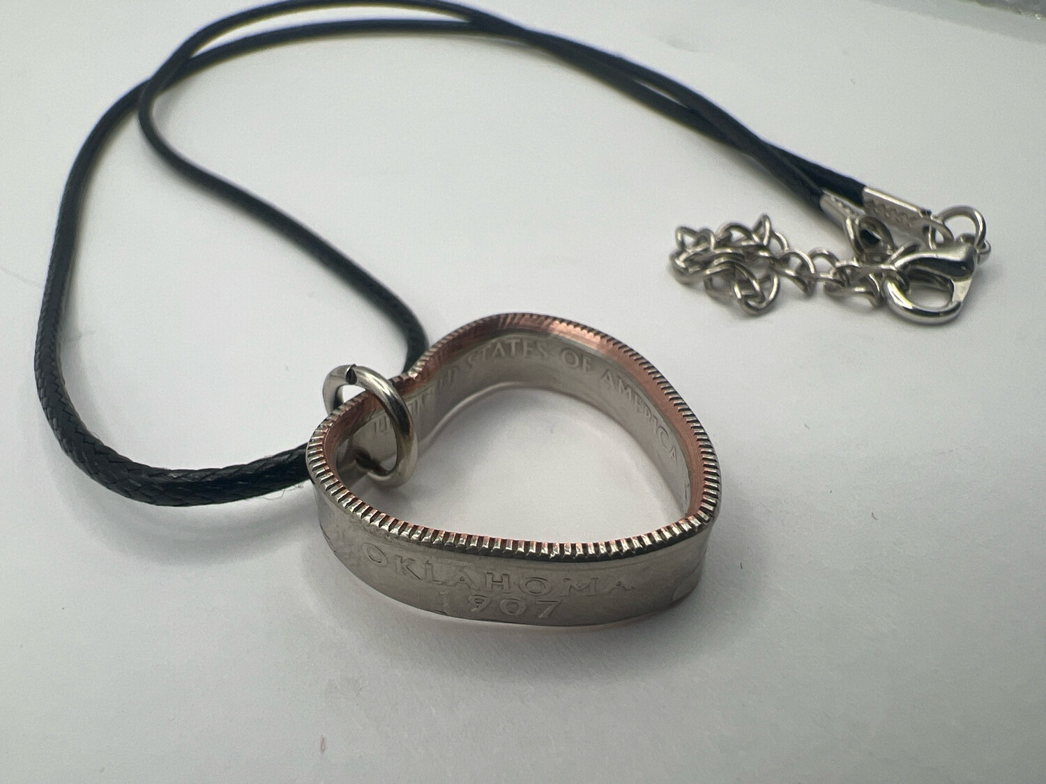 Copper Quarter Heart Necklace