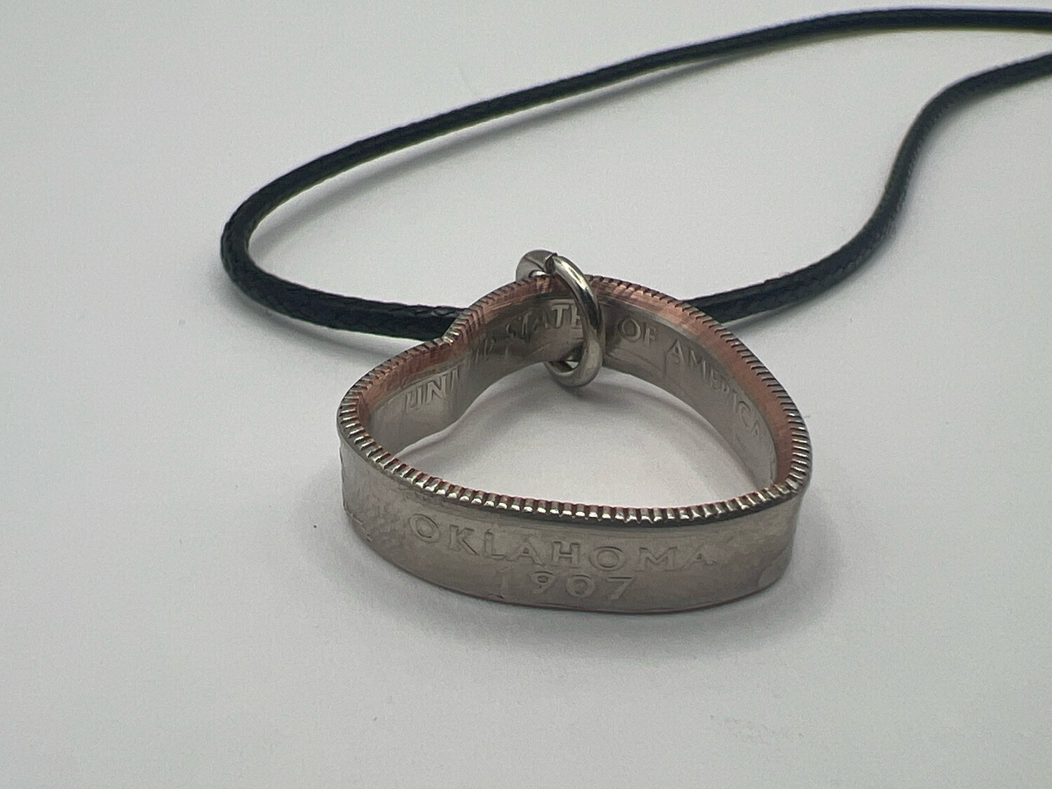 Copper Quarter Heart Necklace