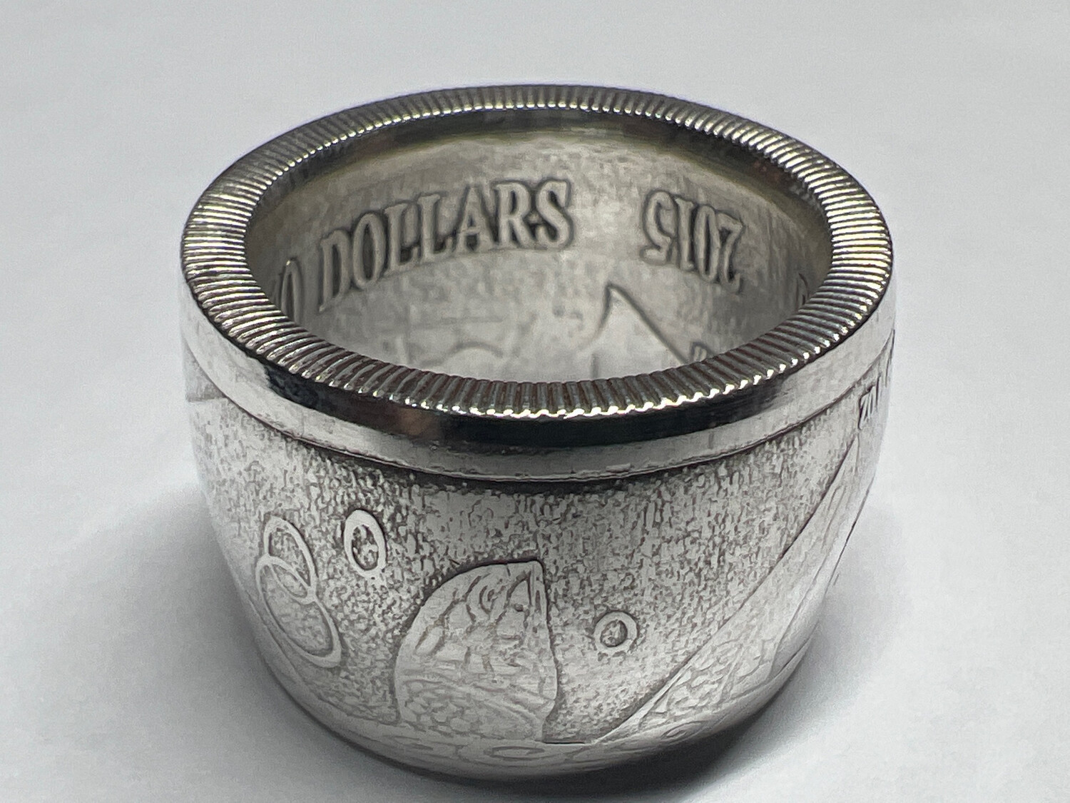 Sea Turtle Fine Silver Coin Ring
