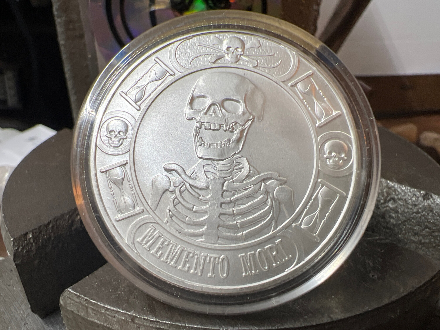  Memento Mori Fine Silver Coin Ring