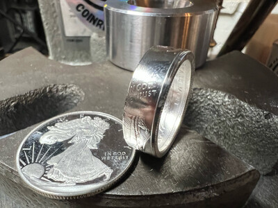 Walking Liberty 1/4 Oz Silver Round Coin Ring