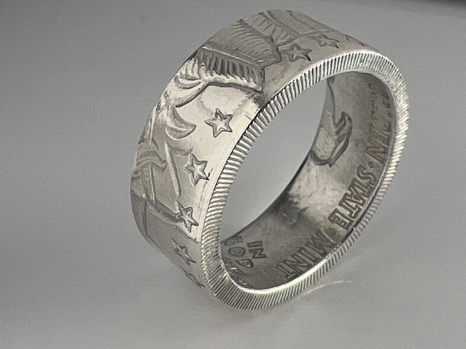 Incuse Indian 1/4 Oz Silver Round Coin Ring