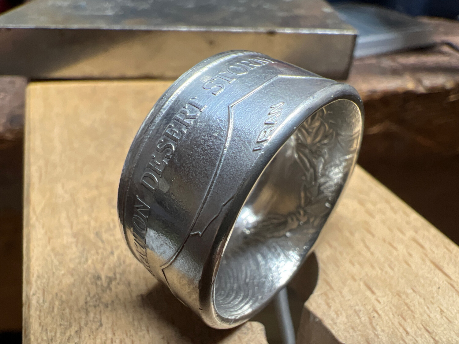 Desert Storm Fine Silver Coin Ring