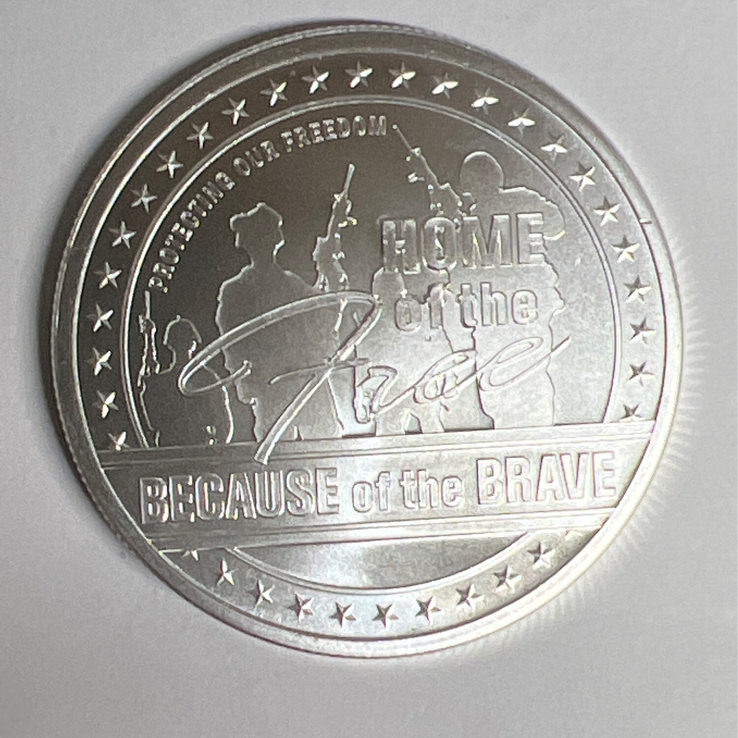 Home Of The Free Because Of The Brave Fine Silver Coin Ring