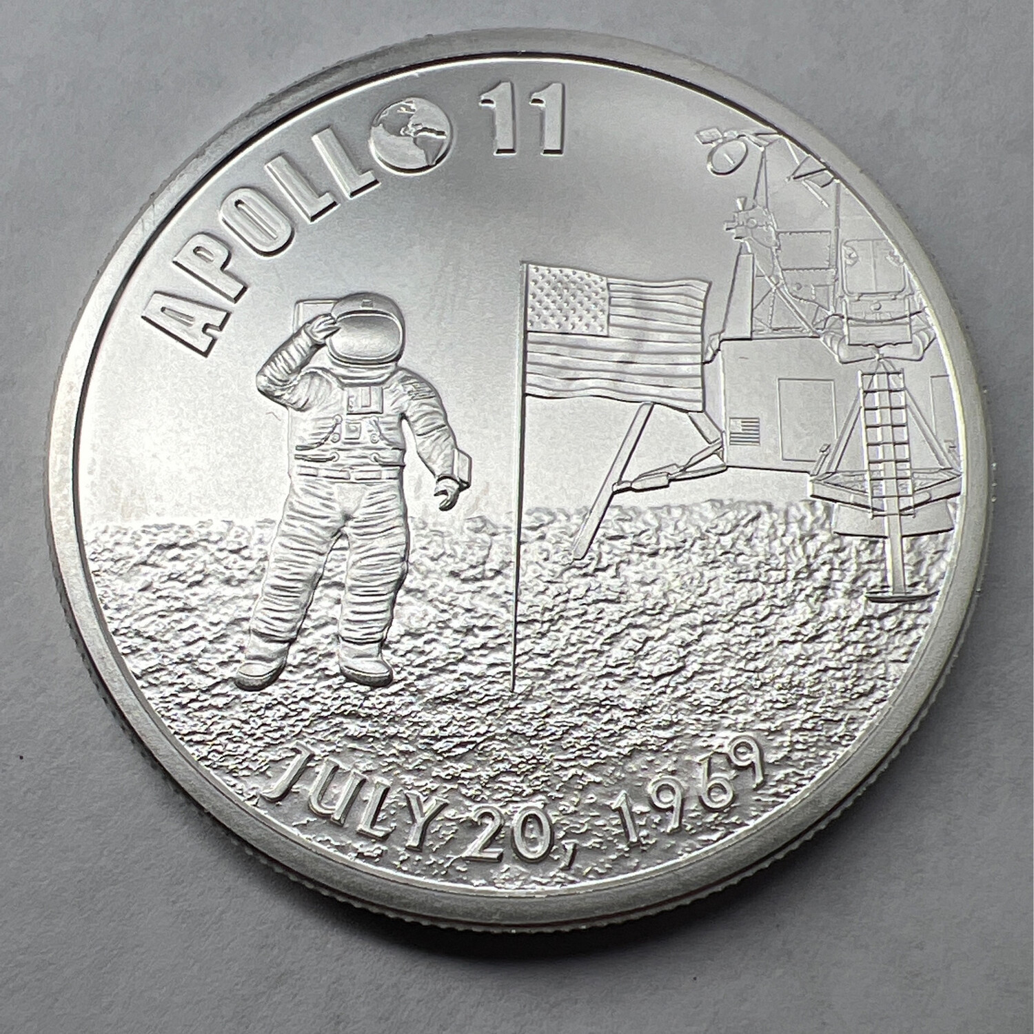 Apollo 11 1969 Moon Landing Fine Silver Coin Ring