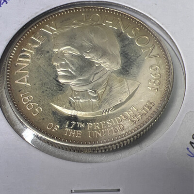  Andrew Johnson Sterling Silver Coin Ring