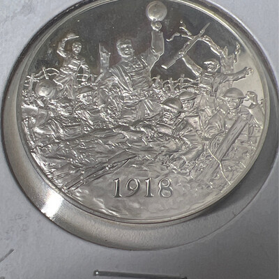 Armistice Brings Peace Sterling Silver Coin Ring