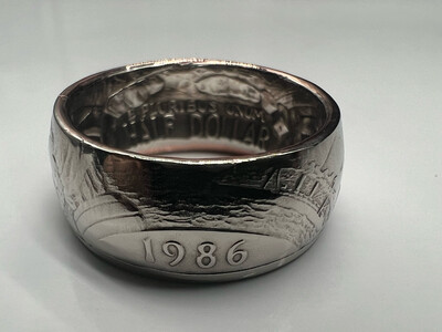 1986 Half Dollar Copper Clad Coin Ring