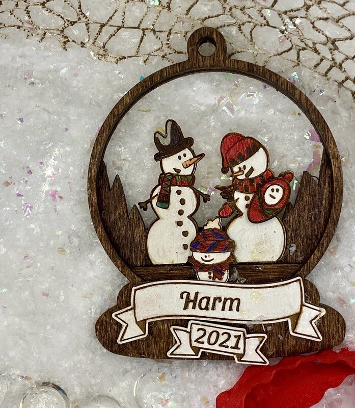 Wooden Snow Globe Ornament
