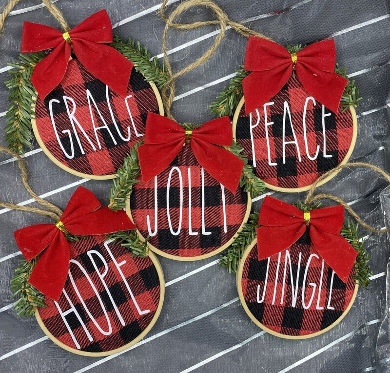 Buffalo Plaid - Rae Dunn Inspired ornaments