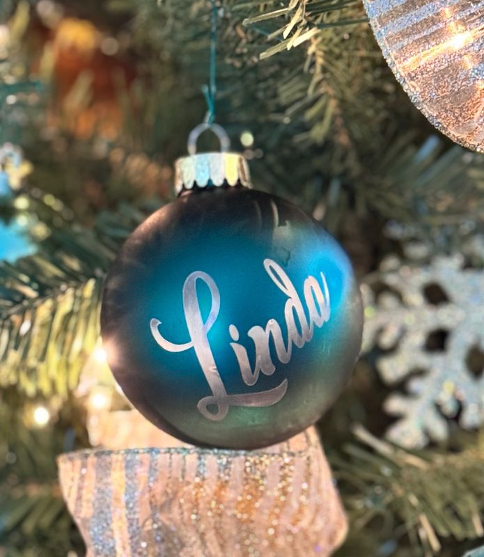 Laser Engraved Glass Ornament