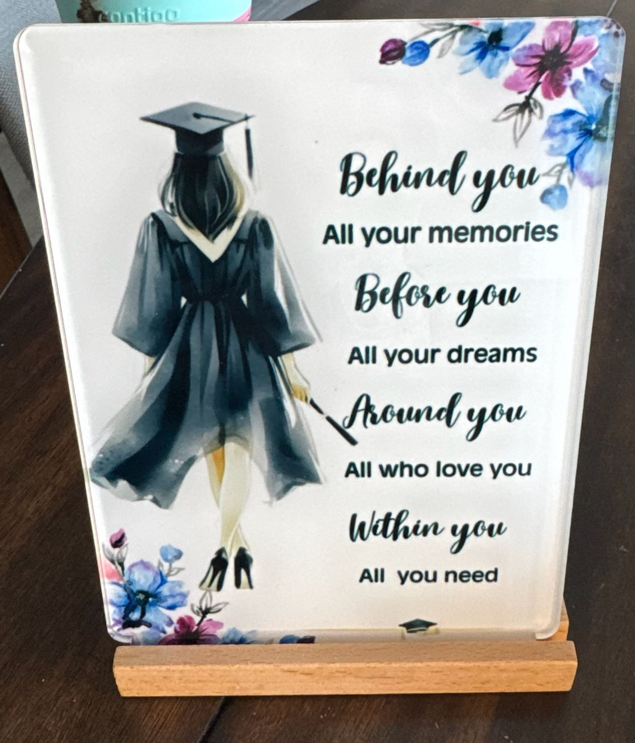 ​  5&quot; x 7&quot; Custom Acrylic Sign with Wooden Base