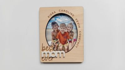 Personalized “Best Mom Ever” Engraved Photo Frame (3.5" x 6.3")