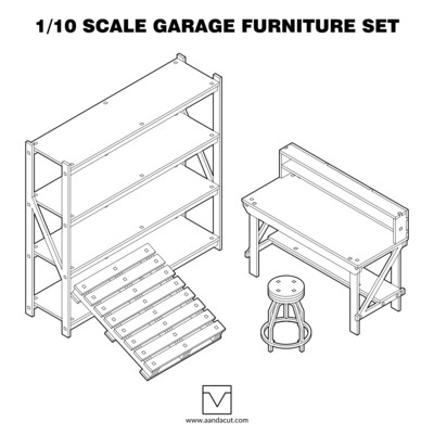 Aanda Cut 1/10 scale garage furniture Bundle