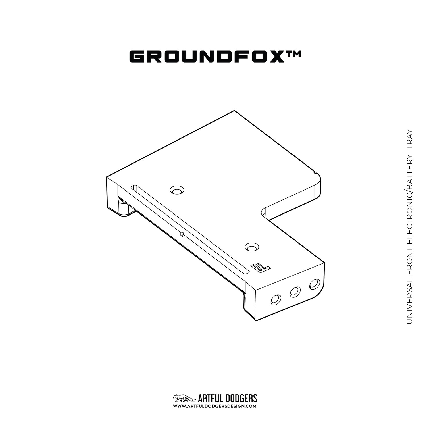 GroundFox v1.2 Front battery/electronic tray