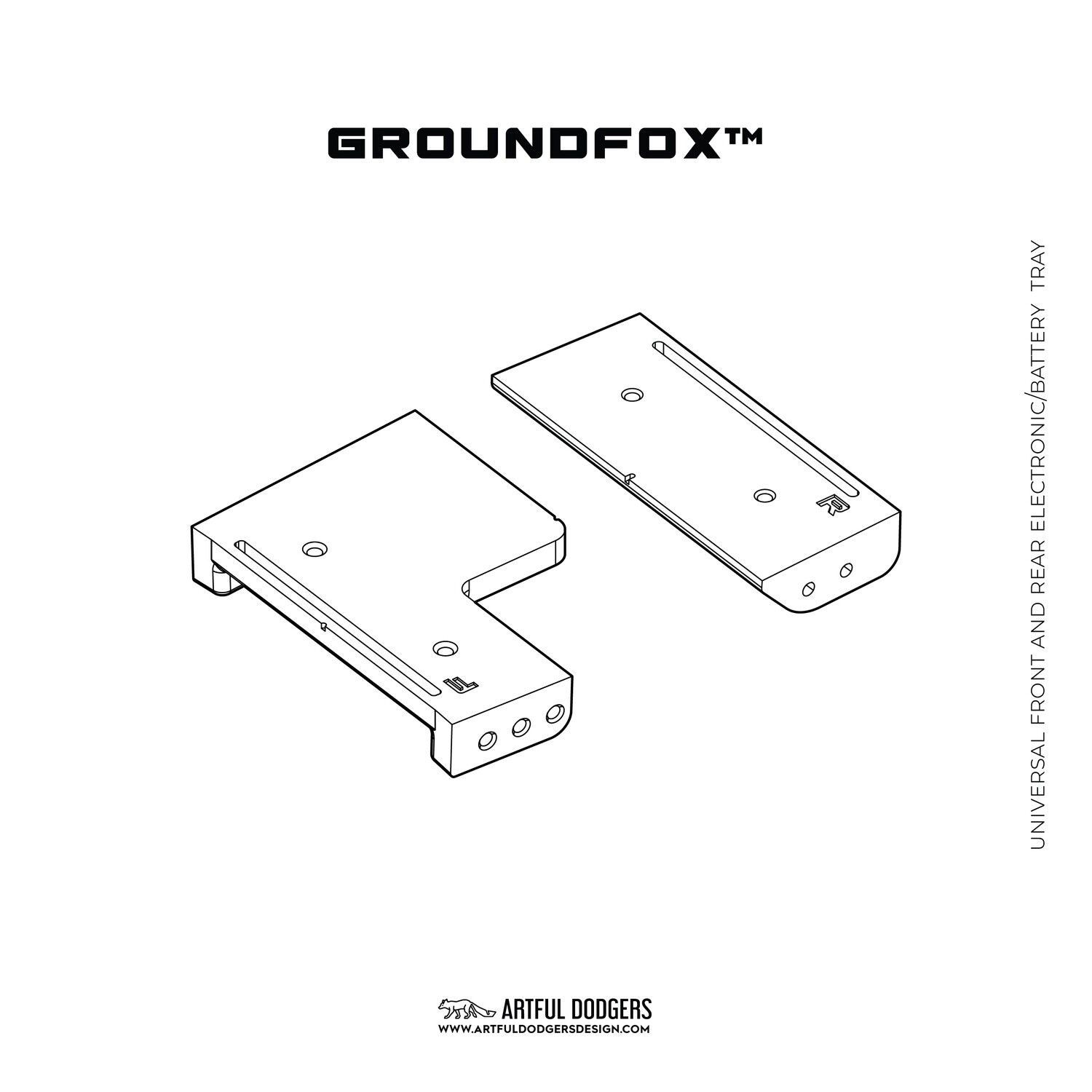 GroundFox v1.1/v1.2 battery/electronic trays set