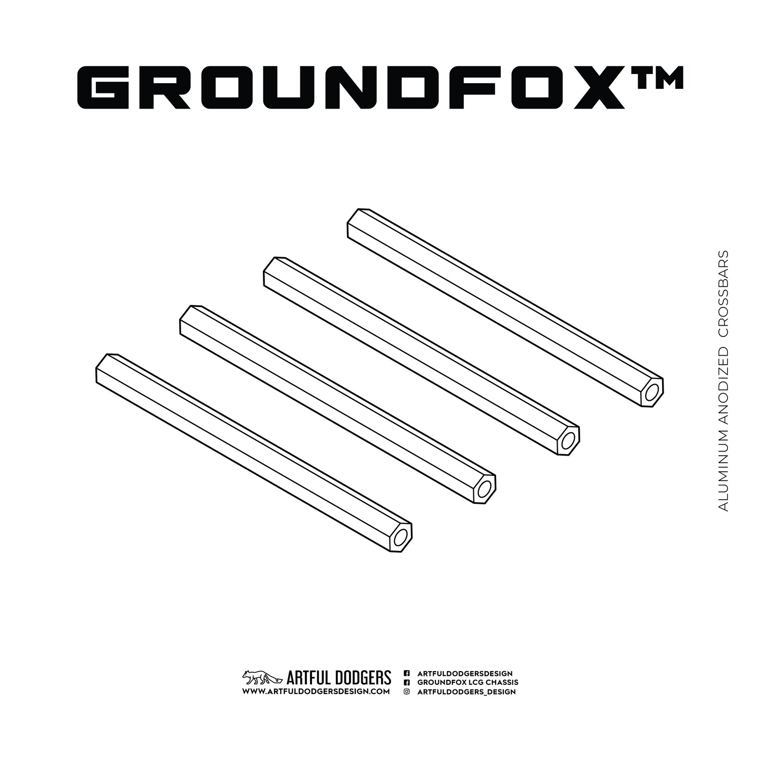GroundFox v1.2 Rails 70mm crossbars