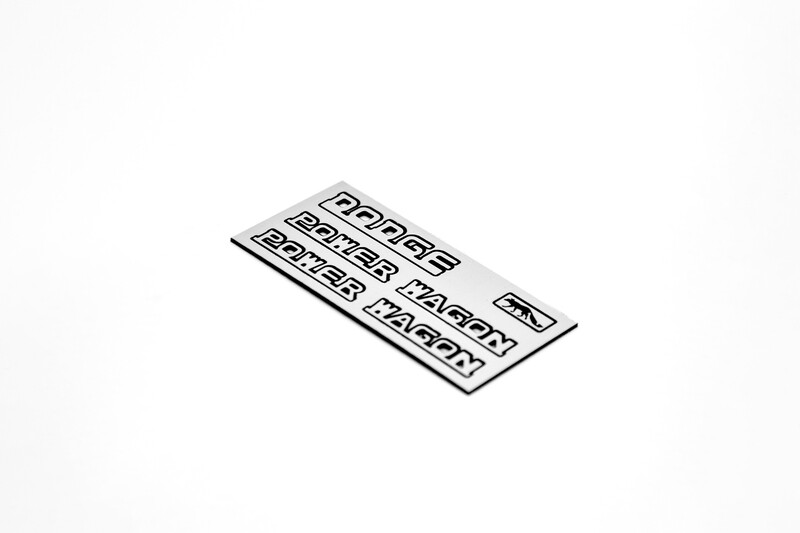 Scale emblems for Pro-Line PRO3499-18 1946 Dodge Power Wagon, ECTO