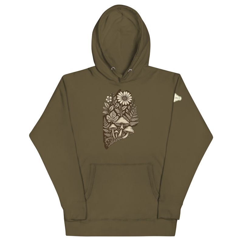Maine State Hoodie Front Logo