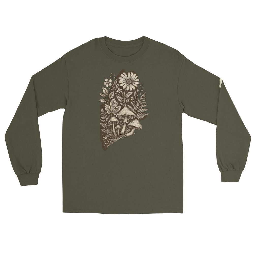 Maine State  Long Sleeve Front Logo