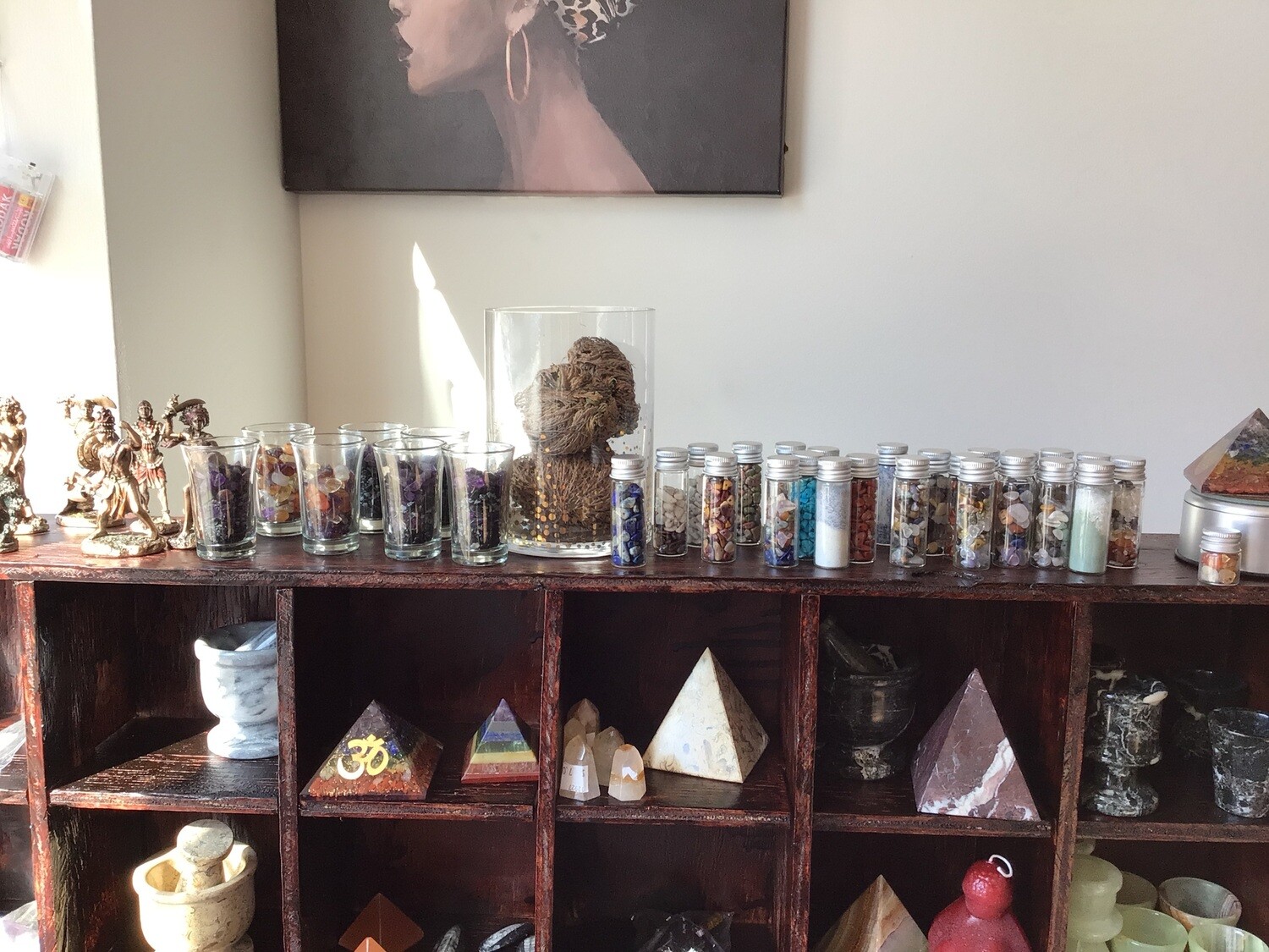 Gemstone Chips and Oil Jars