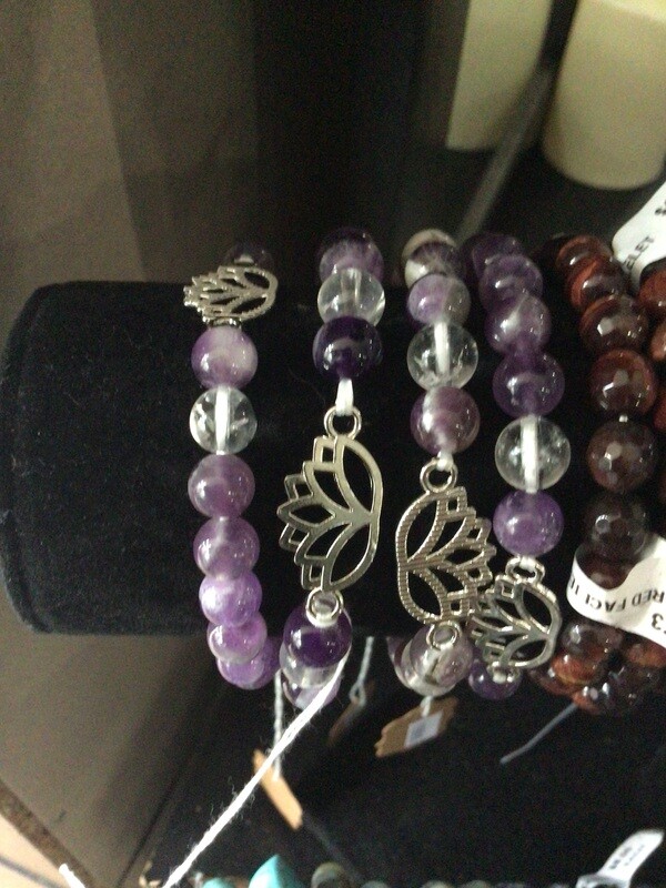 Amethyst Chevon Charm Bracelet