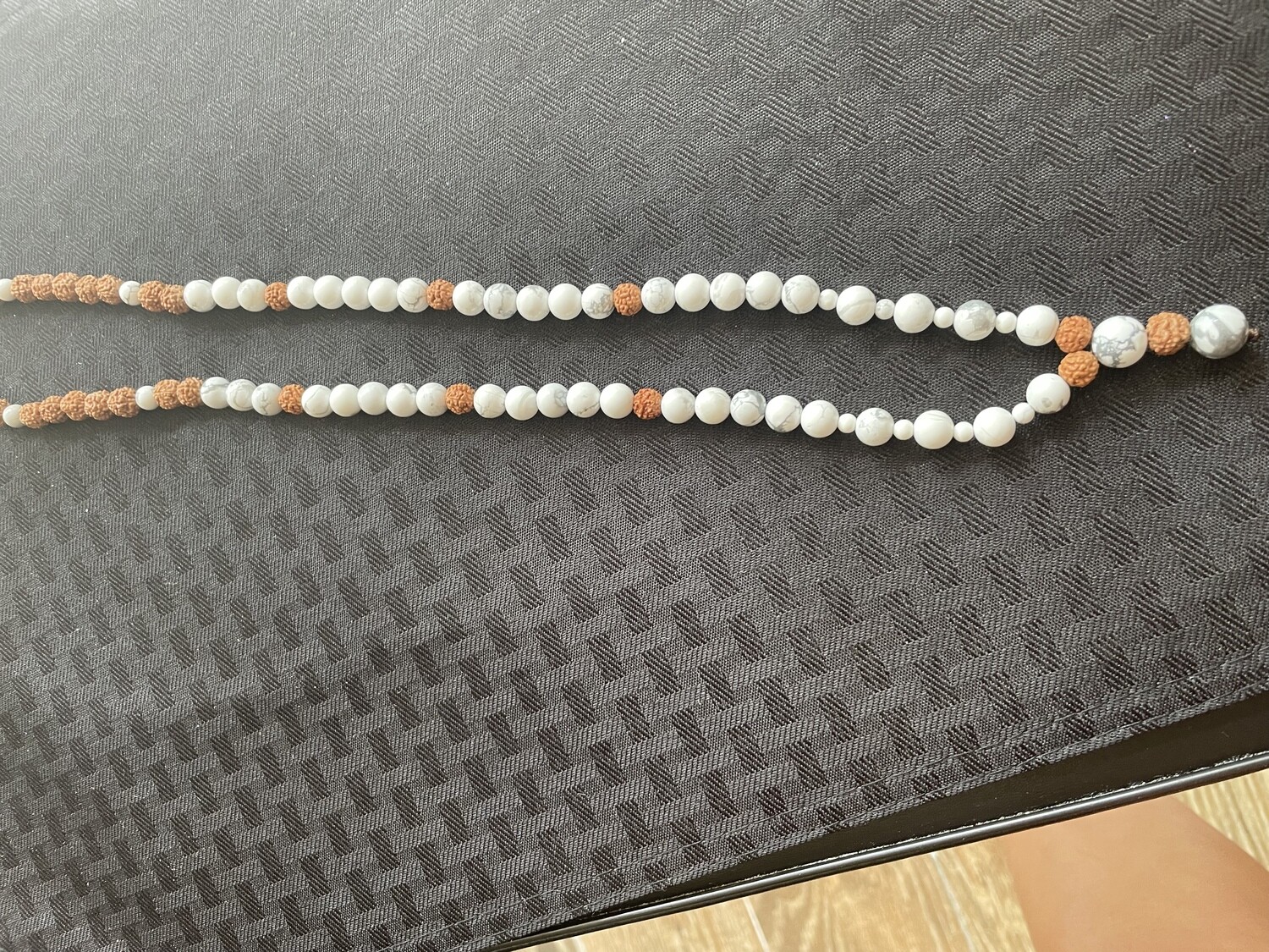 Bead Necklaces -Freedom (Rudraksha Seed & White Turquoise)
