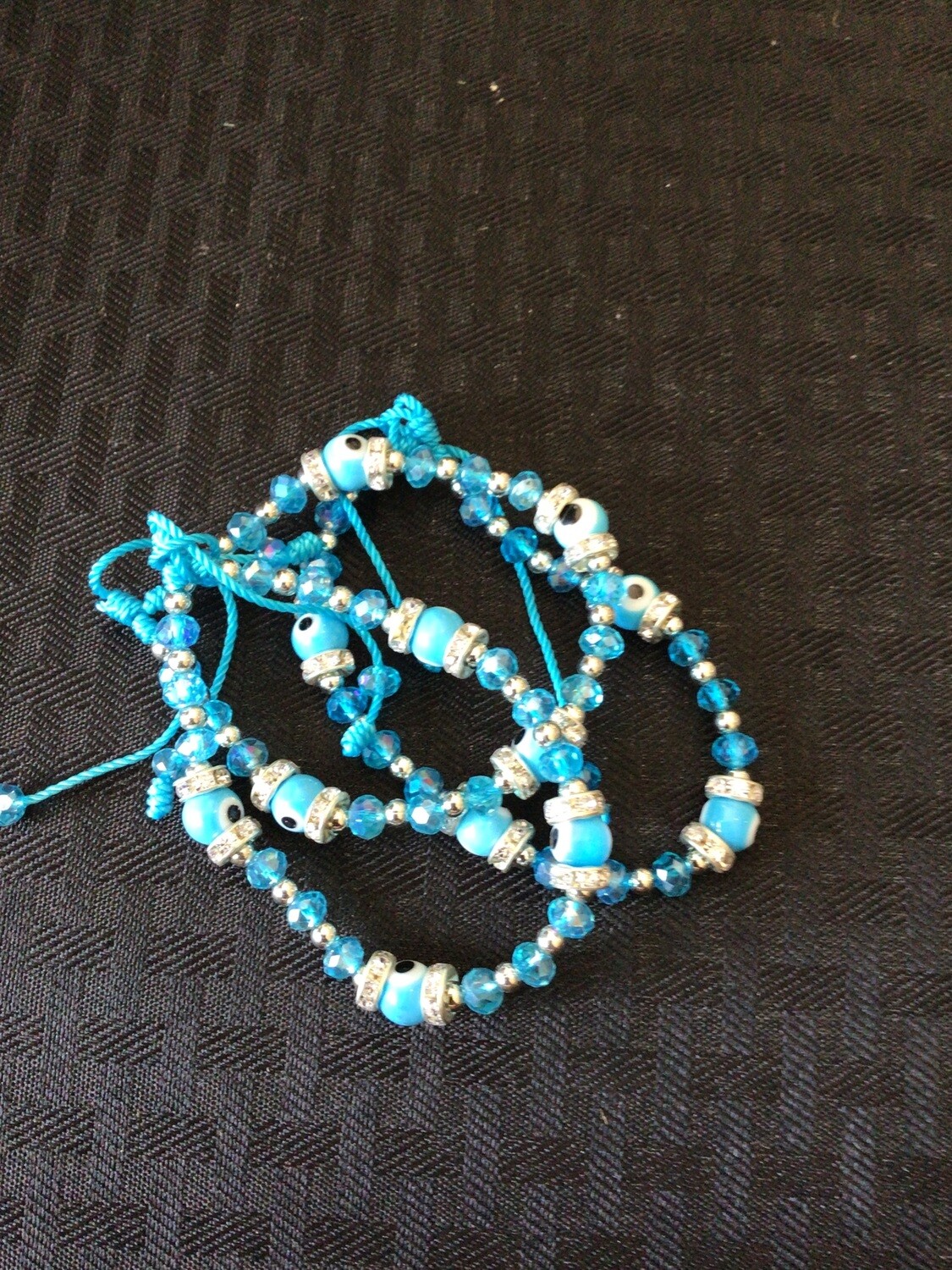 Evil Eye Bracelet - Light Blue Adjustable