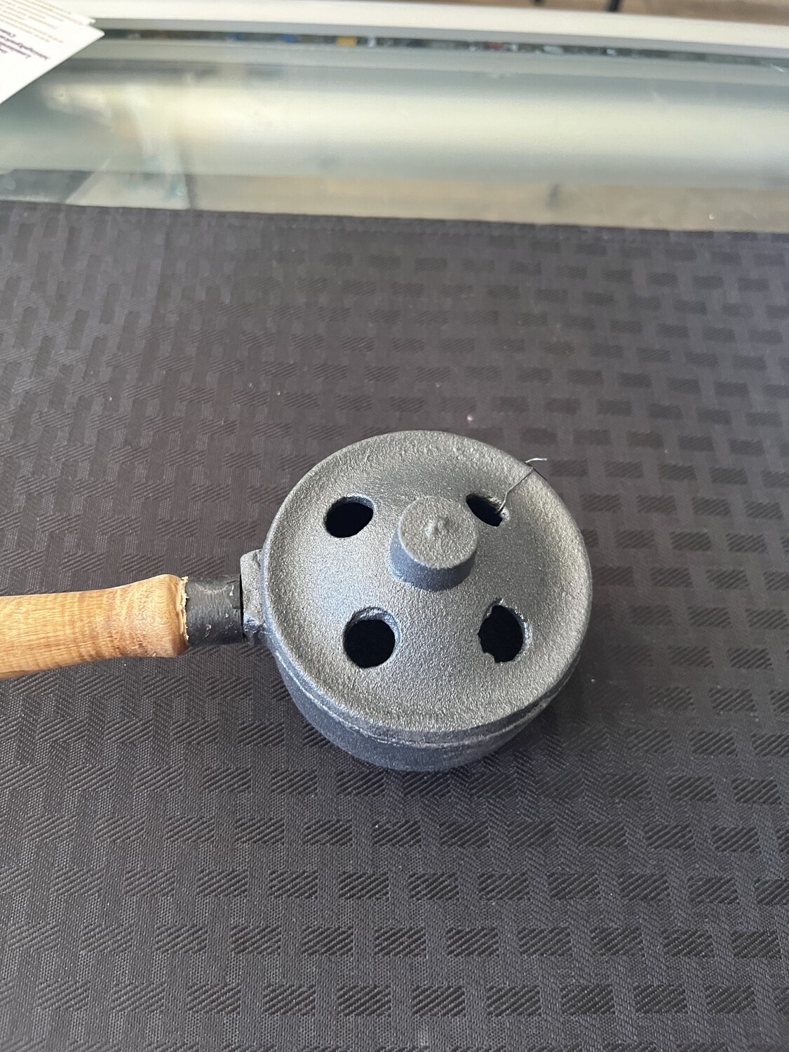 Charcoal Burner w/Lid & Wood Handle