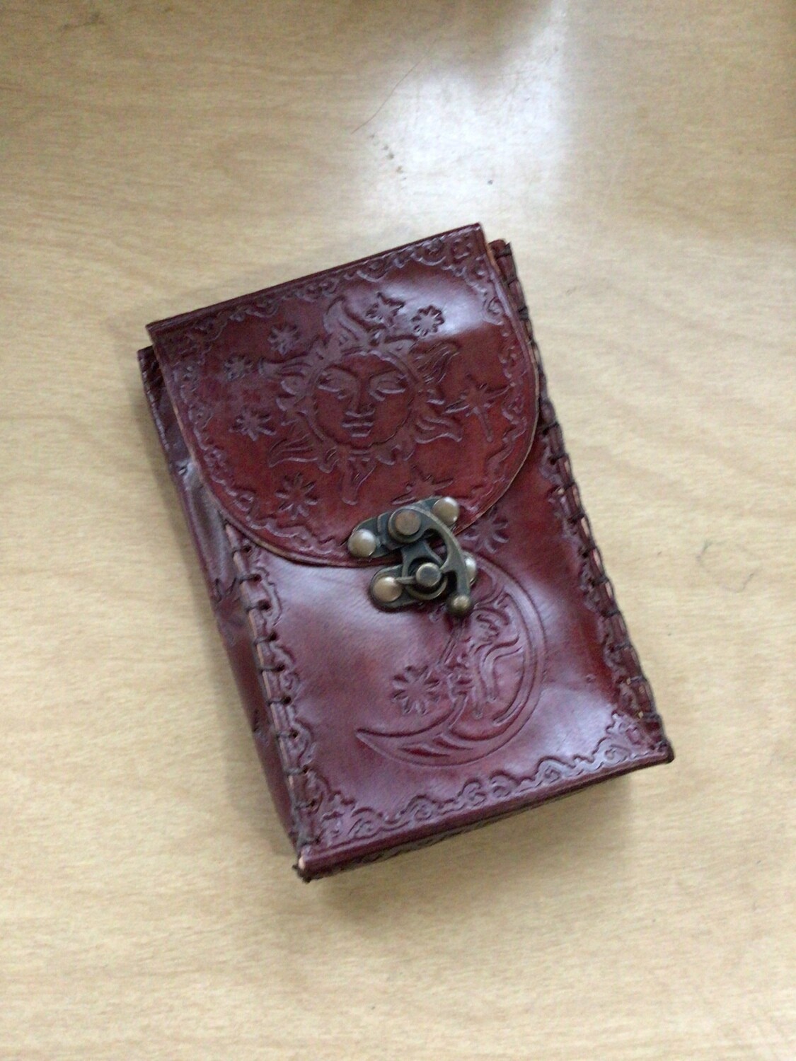 Sun Moon Tarot Card Leather Holder