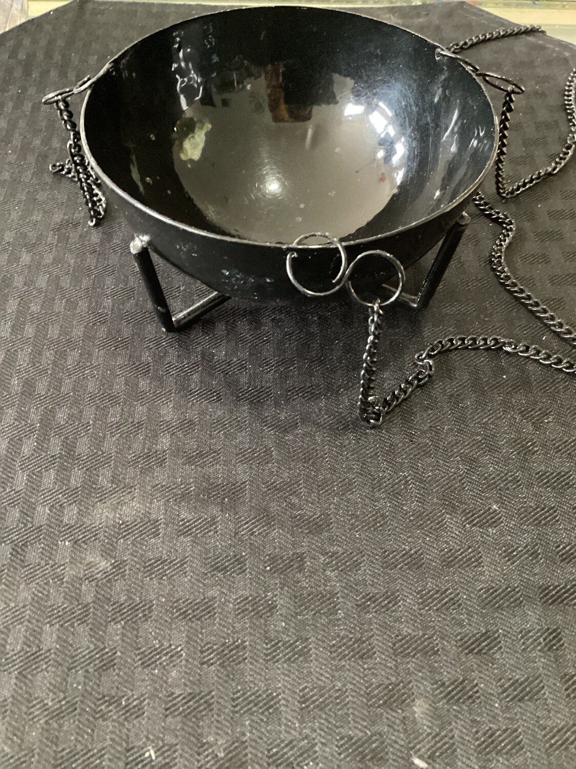 Black Iron Smoke Cleansing Hanging Pot - Large
